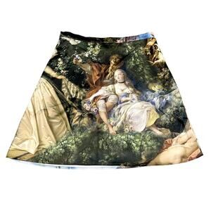✨ Renaissance Angel Print Mini Skirt | Y2K Fairycore Artcore | Retro Size XS
